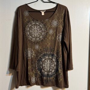 White Stag Brown Long Sleeve Top